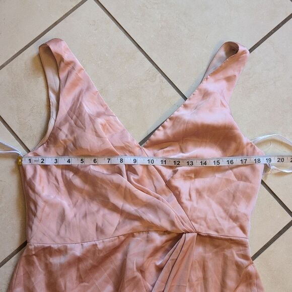 NWOT After Six Whisper Satin Maxi Dress Draped Tulip Gown Toasted Sugar Pink 14 - Picture 7 of 15